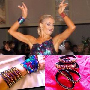 Ballroom dance jewelry, rhinestones 5 bracelets